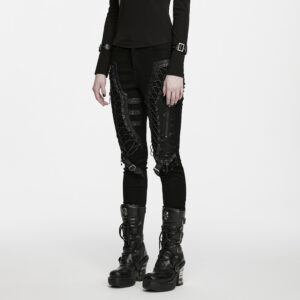 Punk Decadent Denim Pants- Black
