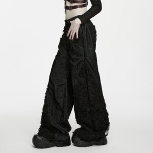 Punk Pleated Wide-Leg Pants