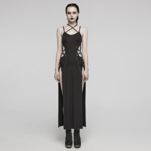 Hollowed Waist High Slit Sexy Punk Dress