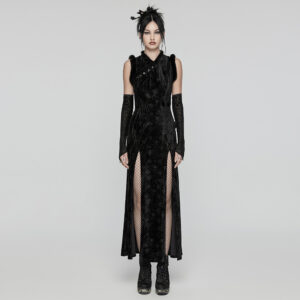 Gothic Flocked Sleeves Chinese Style Dress
