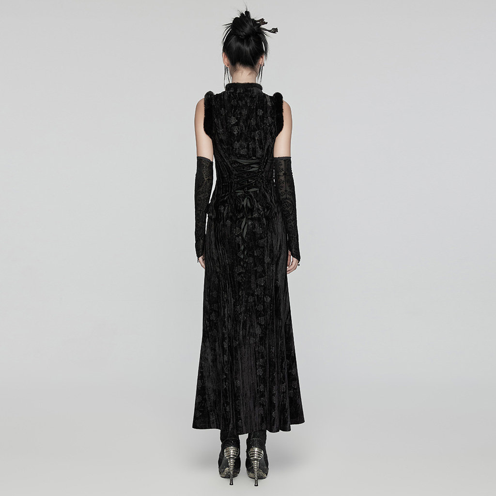 Gothic Flocked Sleeves Chinese Style Dress - Image 3