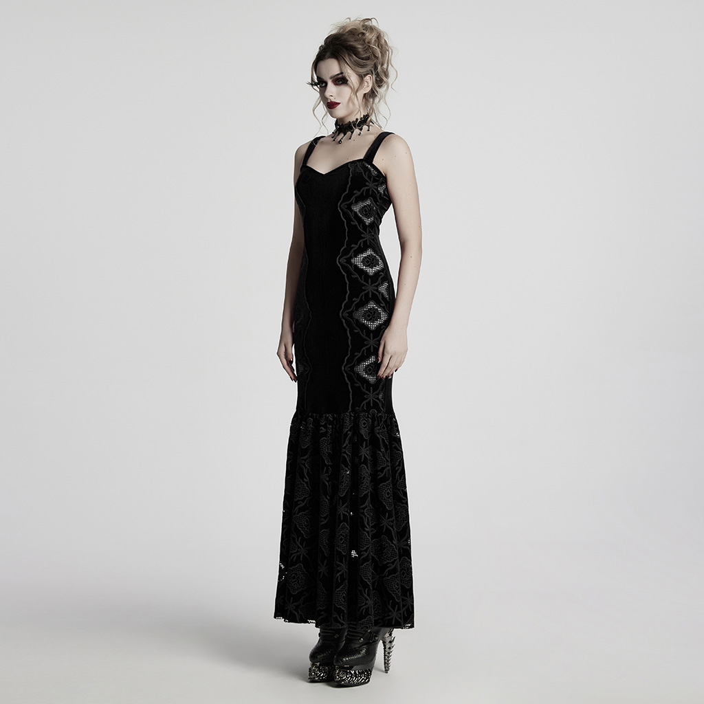Gothic Retro Velvet Embroidered Dress - Image 2