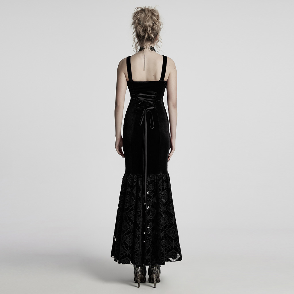 Gothic Retro Velvet Embroidered Dress - Image 3