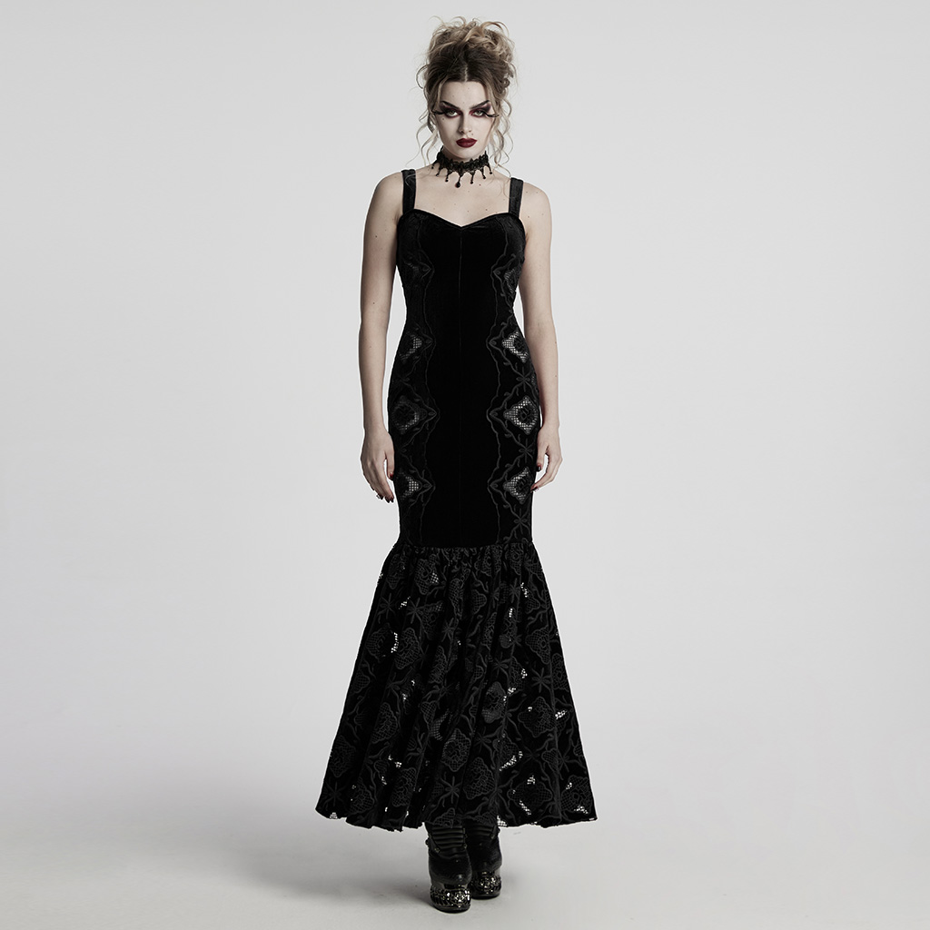 Gothic Retro Velvet Embroidered Dress - Image 4
