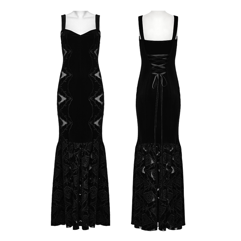 Gothic Retro Velvet Embroidered Dress - Image 5