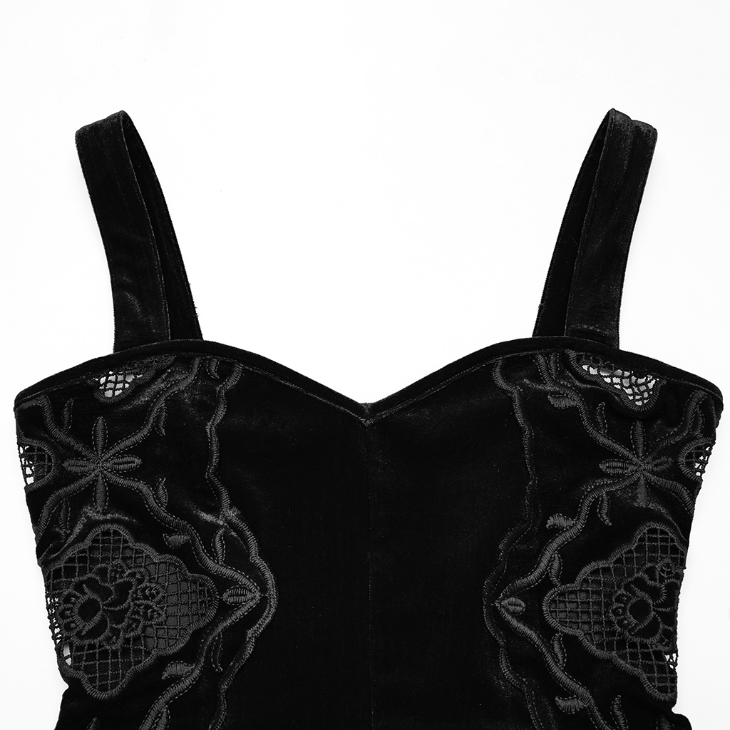 Gothic Retro Velvet Embroidered Dress - Image 9