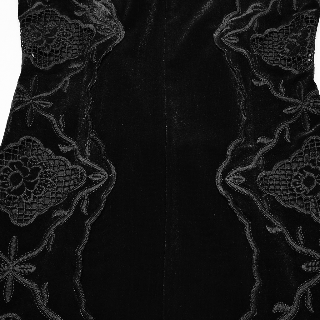 Gothic Retro Velvet Embroidered Dress - Image 8