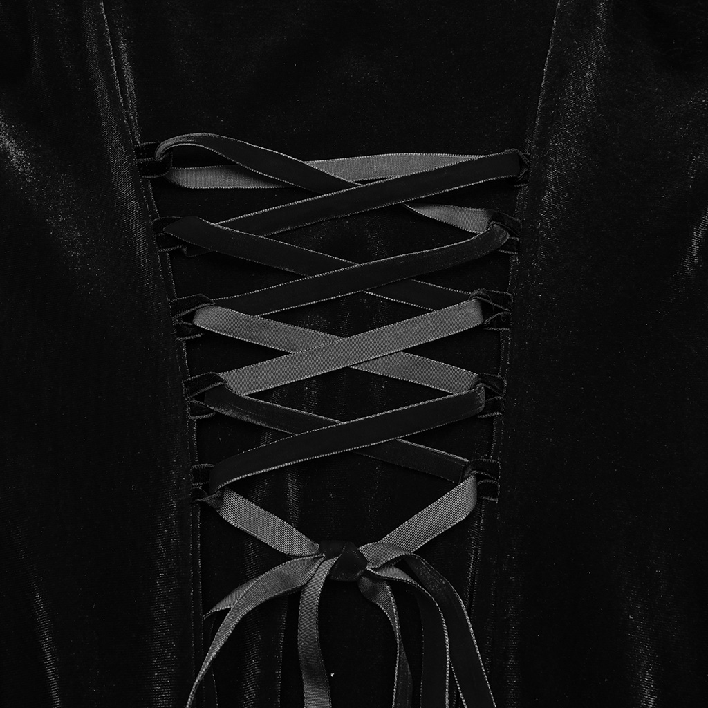 Gothic Retro Velvet Embroidered Dress - Image 7