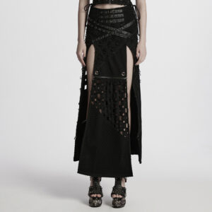 High Slits Detachable Hem Punk Skirt