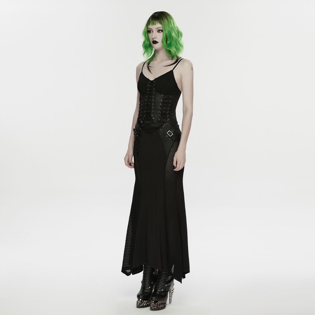 Punk Fish Scale Mesh Dress - Image 3