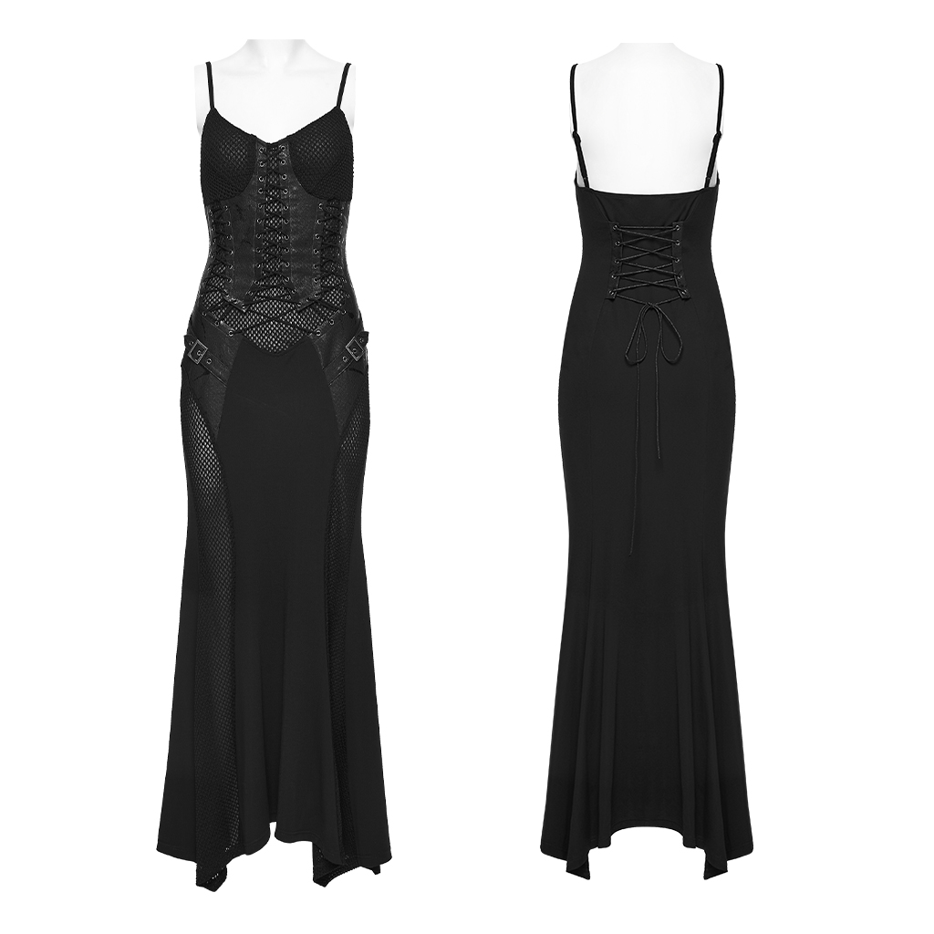 Punk Fish Scale Mesh Dress - Image 5