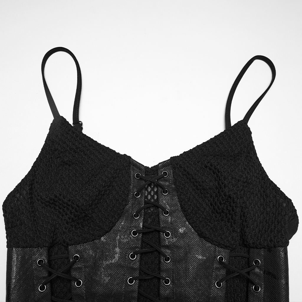 Punk Fish Scale Mesh Dress - Image 6