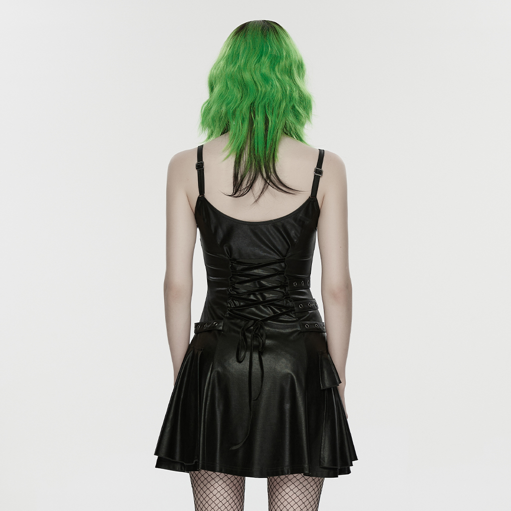 Metal Rivets Punk Slip Dress - Image 3