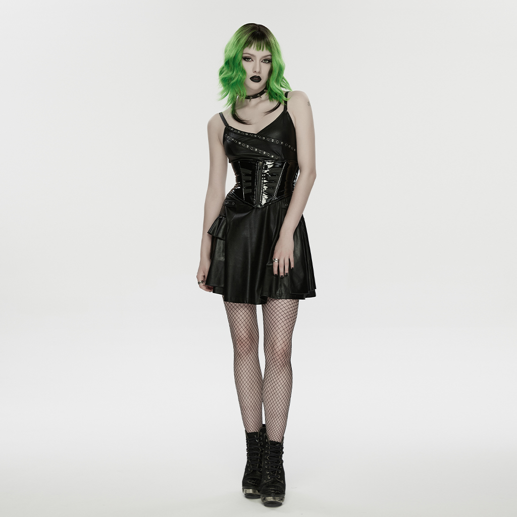 Metal Rivets Punk Slip Dress - Image 4
