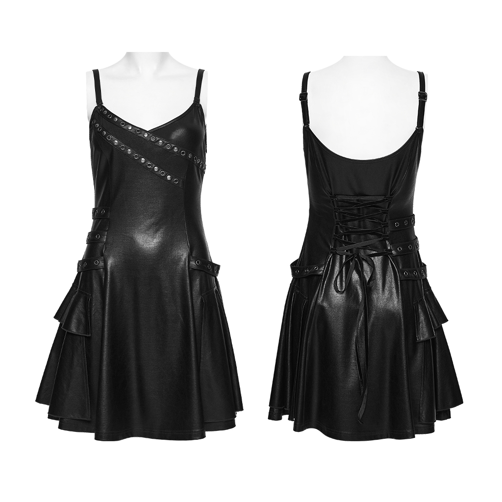 Metal Rivets Punk Slip Dress - Image 5