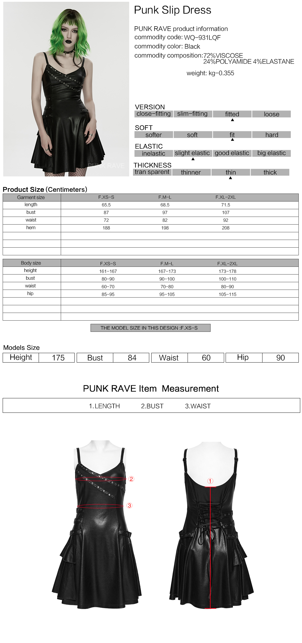 Metal Rivets Punk Slip Dress - Image 10