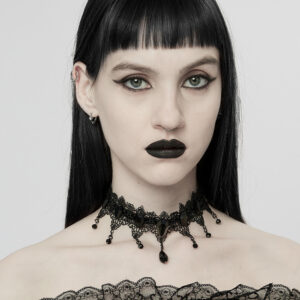 Gothic Lolita Black Lace Choker Vintage Victorian Lace Necklace