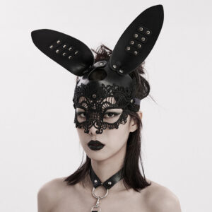 Rabbit Ears Shape And Lace Style Goth Bunny Mask