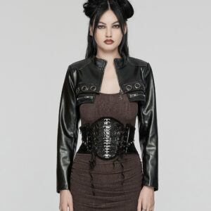 Velvet Glossy Spinal Pattern Goth Corset