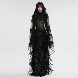 Gothic Dynamic Feather Veil