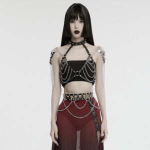 Classic Halter Neck Spikes Punk Chain Harness