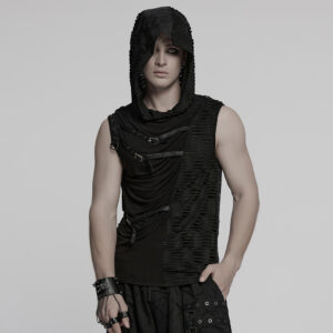 Punk Asymmetrical Splicing Hooded