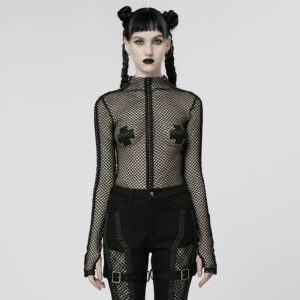 Punk Sexy Elastic Mesh T-Shirt