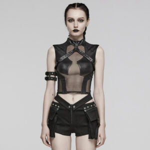 PUNK RAVE Eyelet Loop Perspective Top