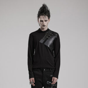 Geometric Design Metal Zipper Punk Daily T-Shirt