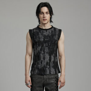 Punk Rave Fitted Goth Daily Tank Top - Black/Grey