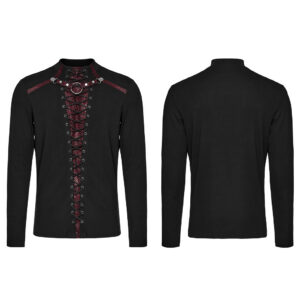 Iron Ring And Rivets Details Style Punk T-Shirt