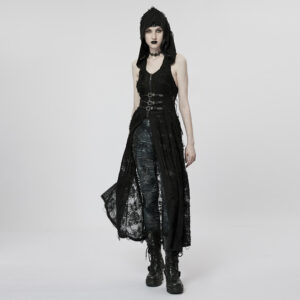 Dark Gothic Knitted Rose Pattern Coat