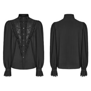Goth Lace Chiffon Stand Collar Shirt