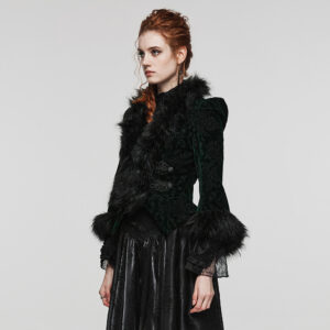 Goth Short Jacket Black-Green