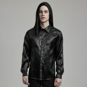 Rubberized Minimalist Fitted Goth Shirt