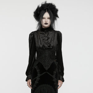 PUNK RAVE Stand Collar Slim Fit Retro Goth Shirt