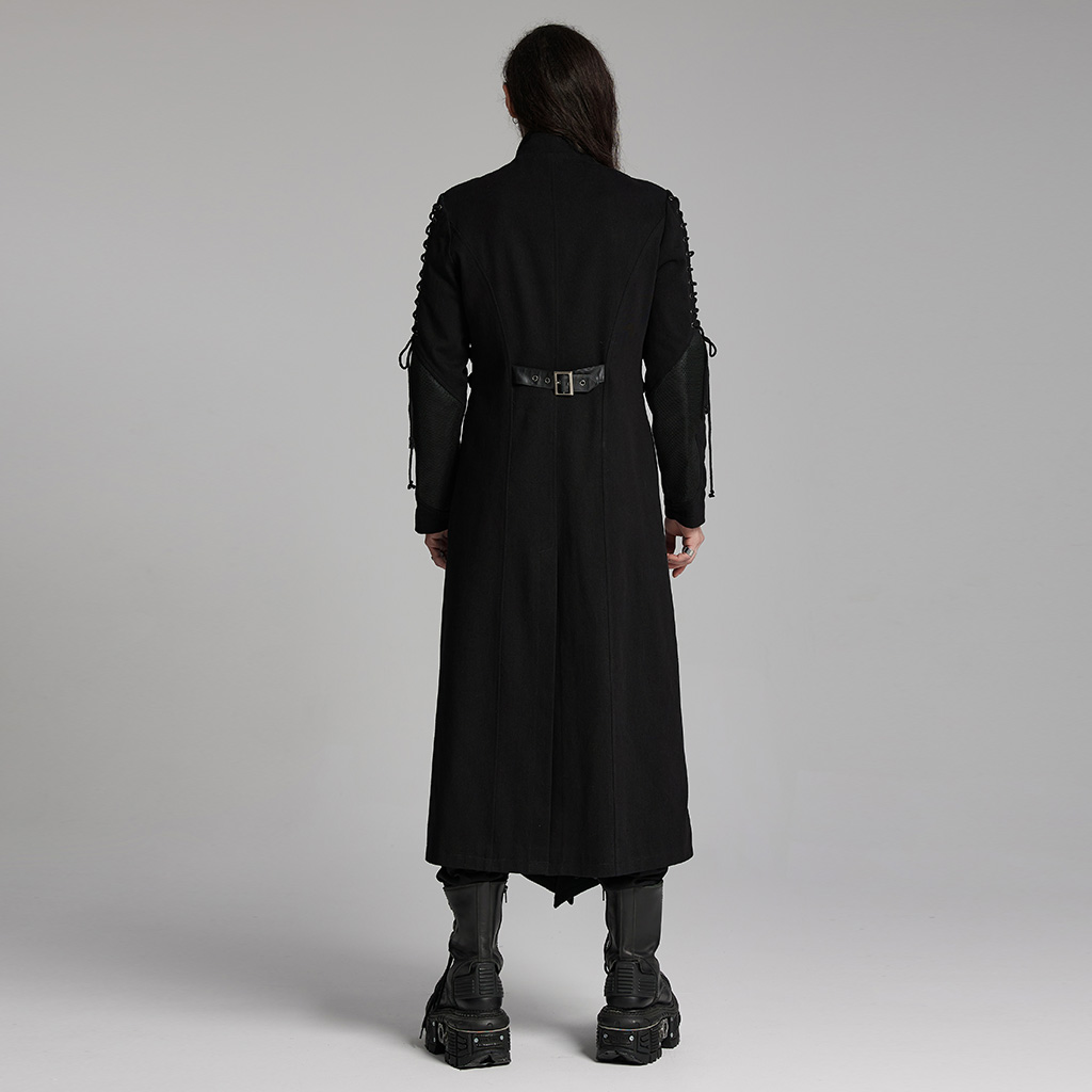 PUNK RAVE X-Shaped Buckles And Arm Straps Punk Long Jacket - Image 3