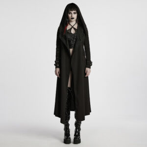 Punk Hooded Cut Design Coat