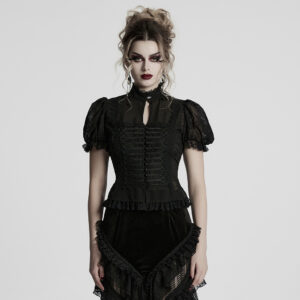 Gothic Gorgeous Chiffon Black Shirt
