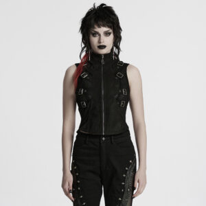Punk Skeleton Silhouette Vest