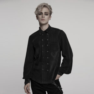 Double Breasted Gothic Black Shirt
