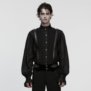 Goth Pleated Visual Shirt
