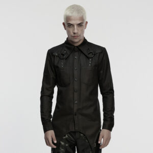 Faux Leather Cyberpunk Shirt