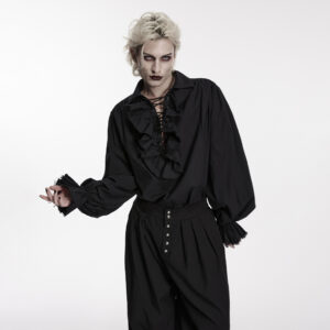 Gothic Retro Lace-Up Shirt