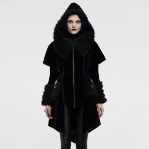 PUNK RAVE Hooded Pointed Hem Coat