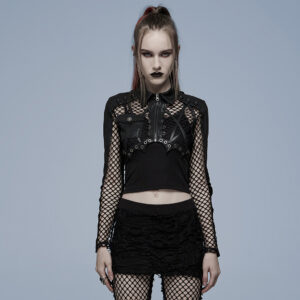 Punk Mesh Cropped Jacket