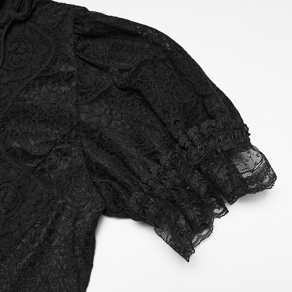 Goth Short Sleeve Lace Shirt - Image 7