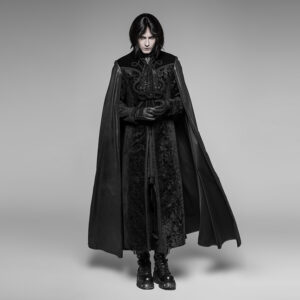 Gothic Night Count Black Cloak Long Coat