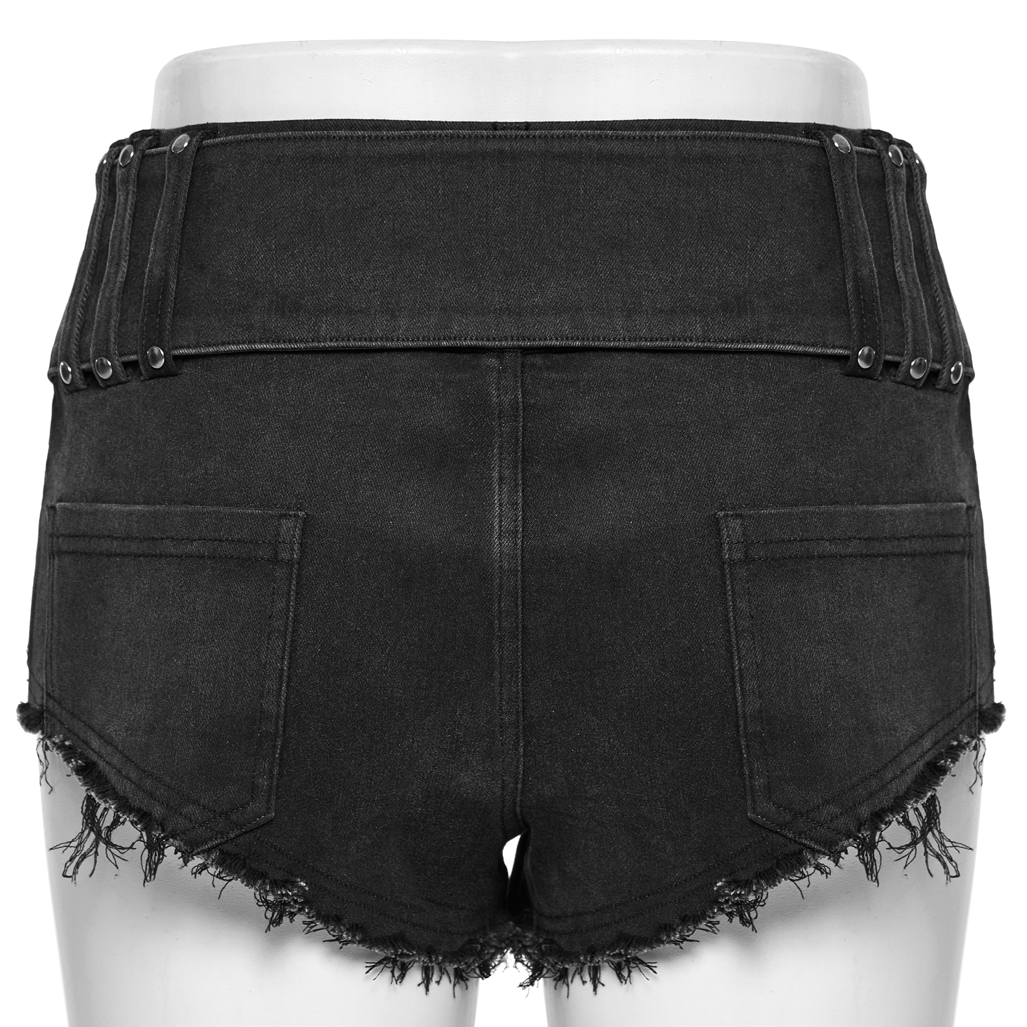 Slim Fit Hot Denim Shorts With Movable Belt - Image 7