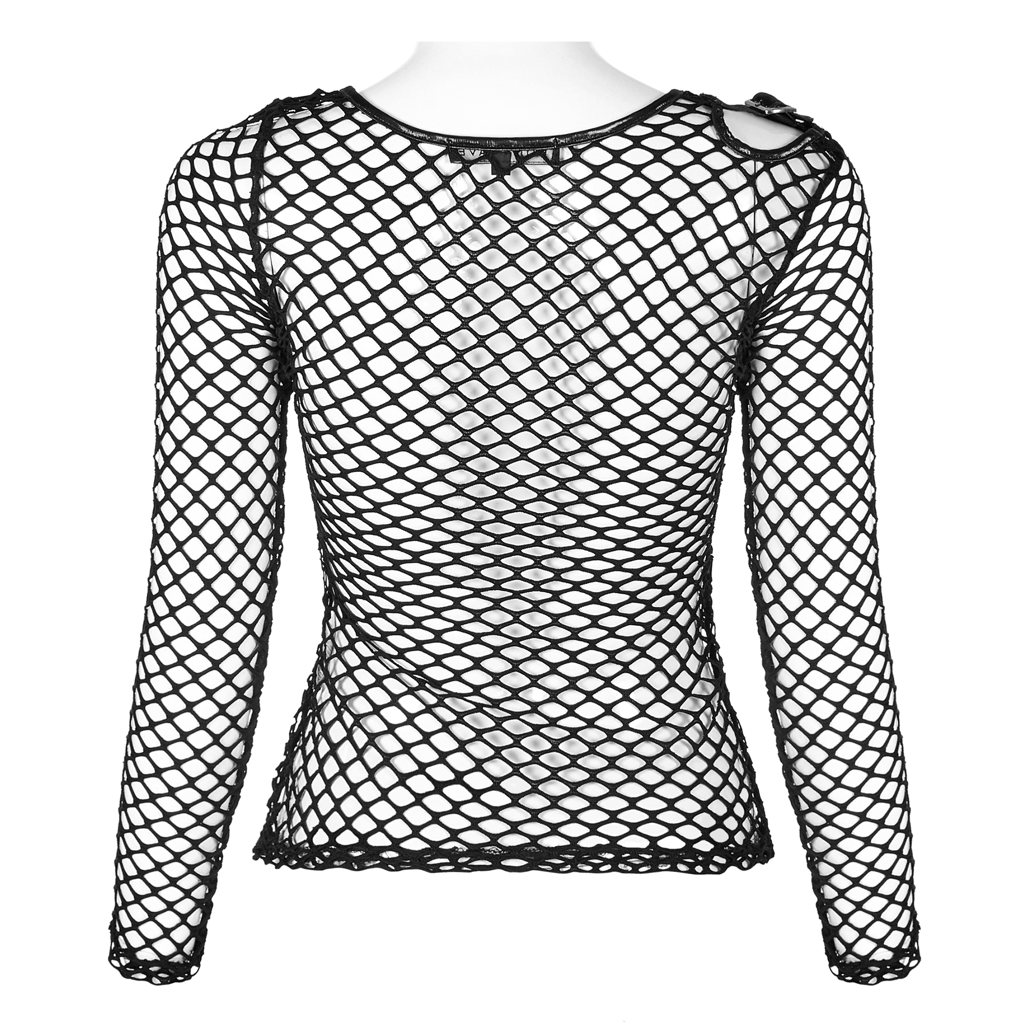 Personality Black Punk Perspective Mesh T-Shirt - Image 7